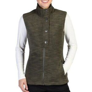 EXOFFICIO XL Calluna Vest Olive Space Dye Plush Fleece Wicking NWT $80
